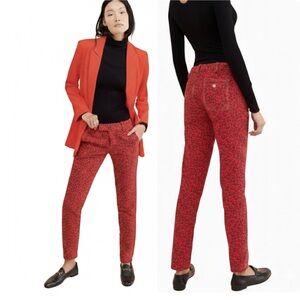 Zadig & Voltaire “Prune Jac Leo” Red/Black Leopard Jacquard Pants FR 34 / US 2